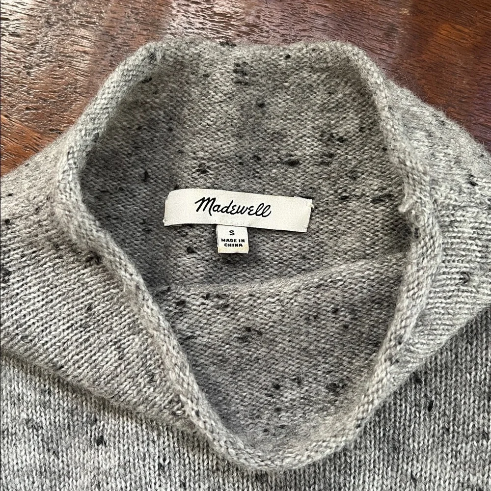 MADEWELL Donegal Whitworth Textured Graphite Mockneck Sweater Women's Size Small - Picture 9 of 12
